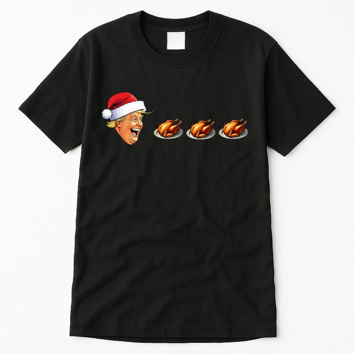 Christmas Video Game Trump Face Eating Turkey Gamer Tall T-Shirt