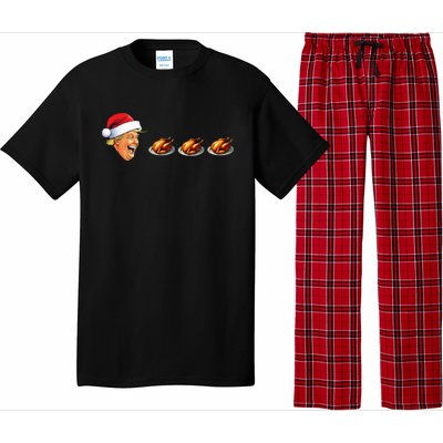 Christmas Video Game Trump Face Eating Turkey Gamer Pajama Set