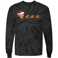 Christmas Video Game Trump Face Eating Turkey Gamer Tie-Dye Long Sleeve Shirt