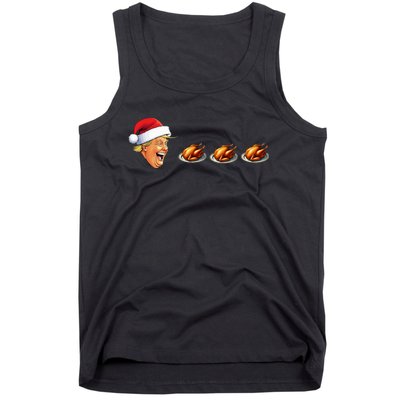 Christmas Video Game Trump Face Eating Turkey Gamer Tank Top