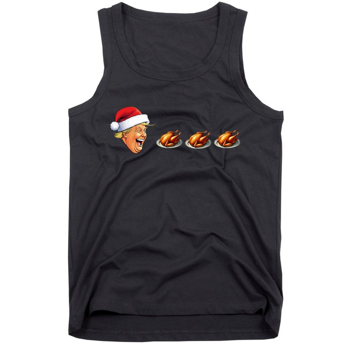 Christmas Video Game Trump Face Eating Turkey Gamer Tank Top