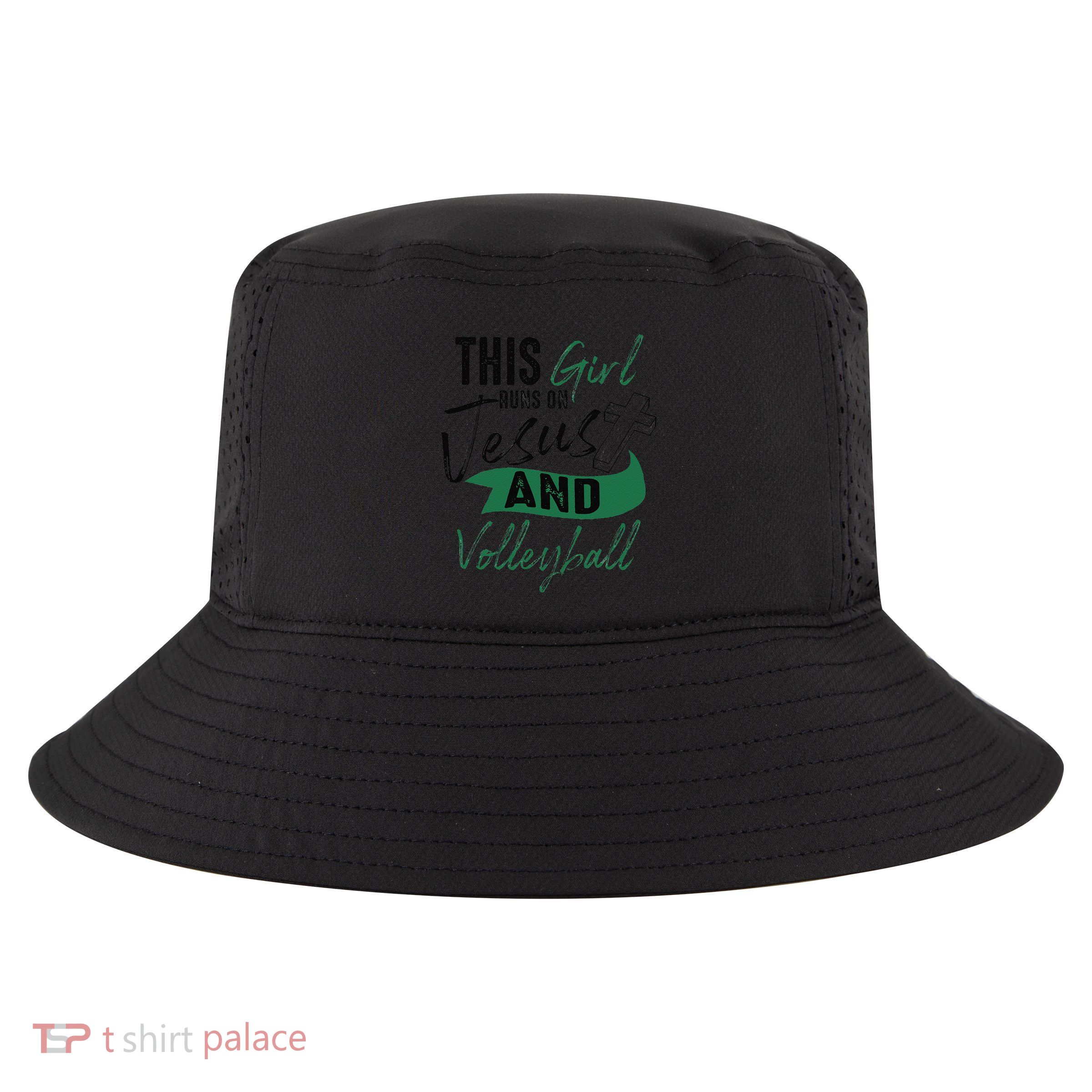 Cool Volleyball Gifts For Funnyn Girl Run On Jesus Cool Comfort Performance Bucket Hat