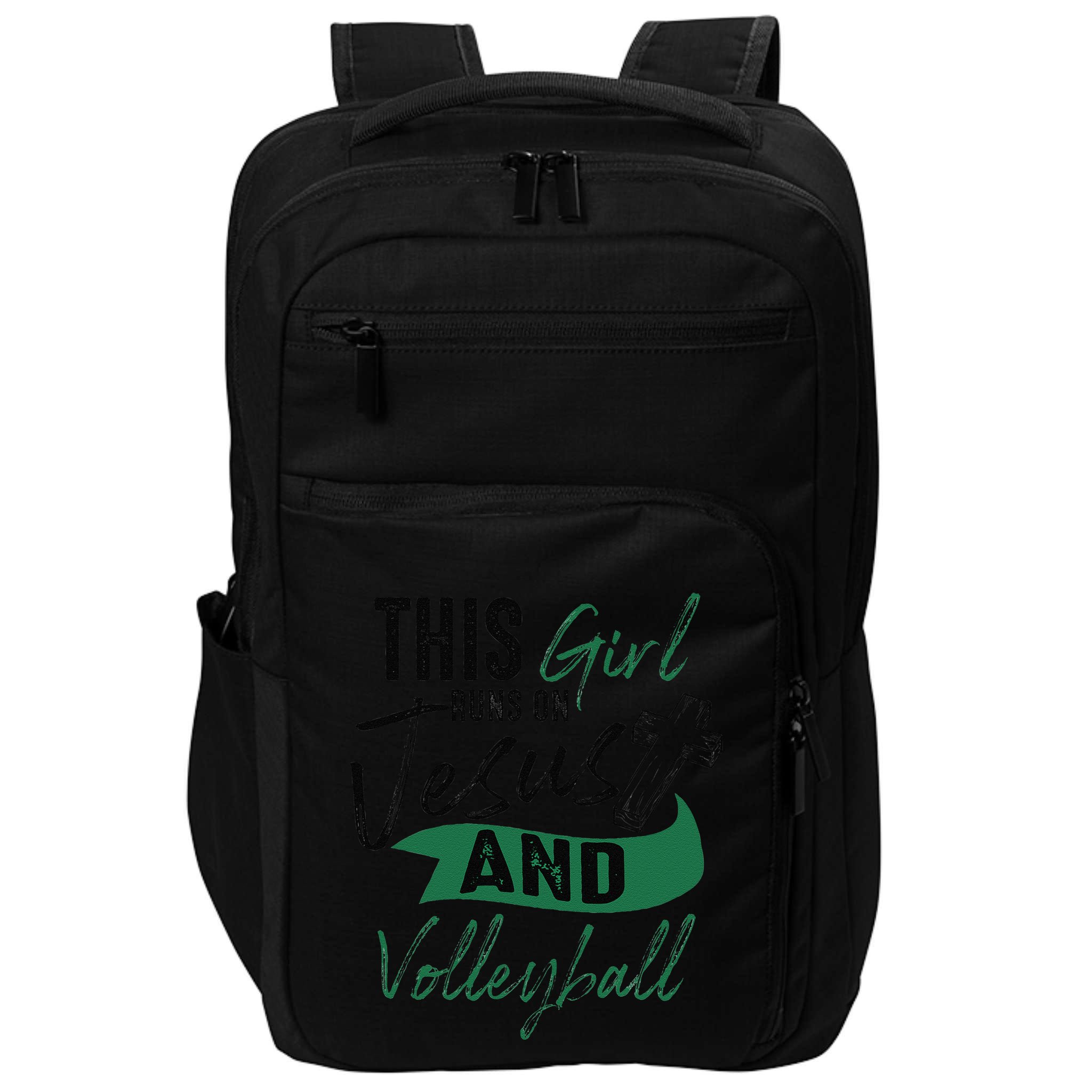 Cool Volleyball Gifts For Funnyn Girl Run On Jesus Impact Tech Backpack