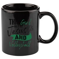 Cool Volleyball Gifts For Funnyn Girl Run On Jesus 11oz C Handle Ceramic Mug