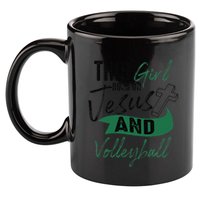 Cool Volleyball Gifts For Funnyn Girl Run On Jesus 11oz C Handle Ceramic Mug