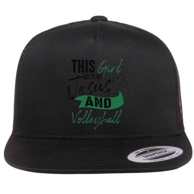 Cool Volleyball Gifts For Funnyn Girl Run On Jesus Flatbill Hat