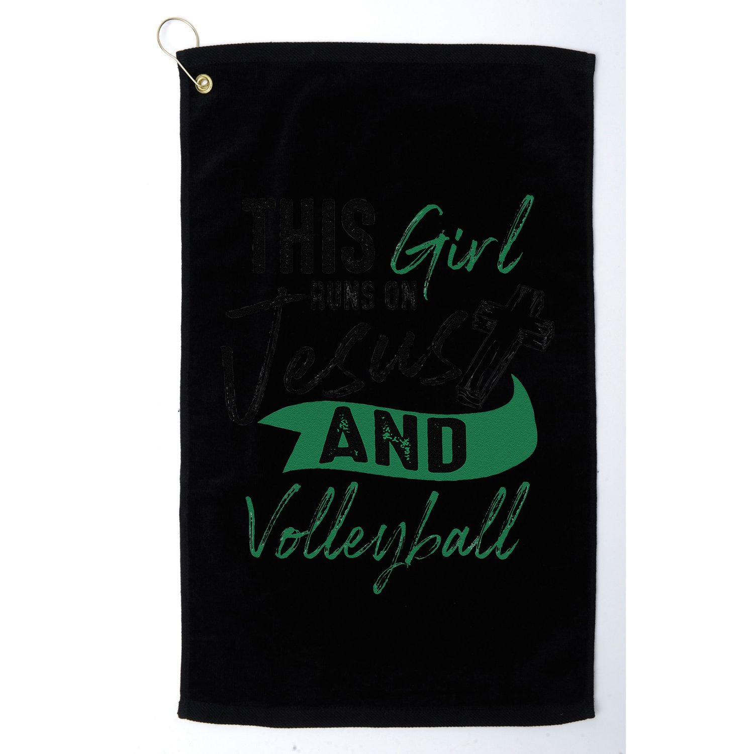 Cool Volleyball Gifts For Funnyn Girl Run On Jesus Golf Towel