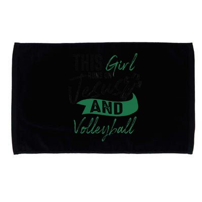 Cool Volleyball Gifts For Funnyn Girl Run On Jesus Microfiber Hand Towel