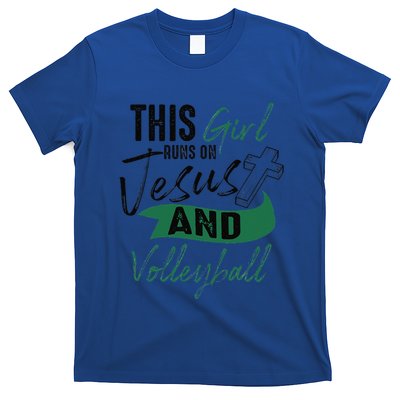 Cool Volleyball Gifts For Funnyn Girl Run On Jesus T-Shirt