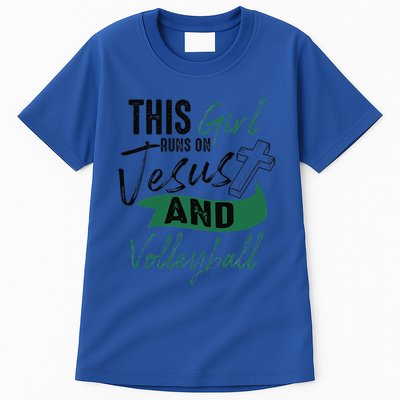 Cool Volleyball Gifts For Funnyn Girl Run On Jesus Tall T-Shirt
