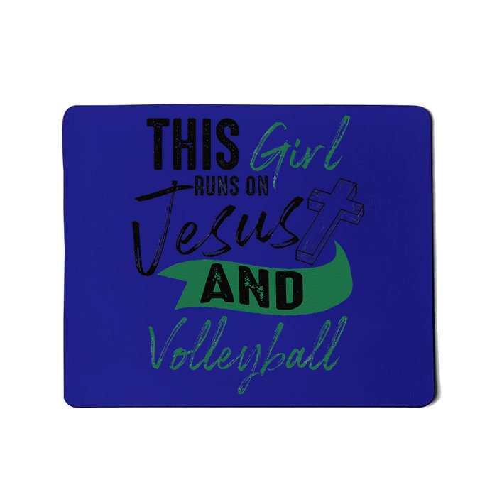 Cool Volleyball Gifts For Funnyn Girl Run On Jesus Mousepad