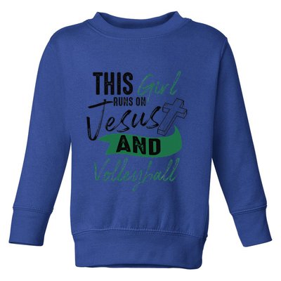 Cool Volleyball Gifts For Funnyn Girl Run On Jesus Toddler Sweatshirt