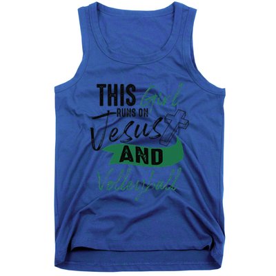 Cool Volleyball Gifts For Funnyn Girl Run On Jesus Tank Top