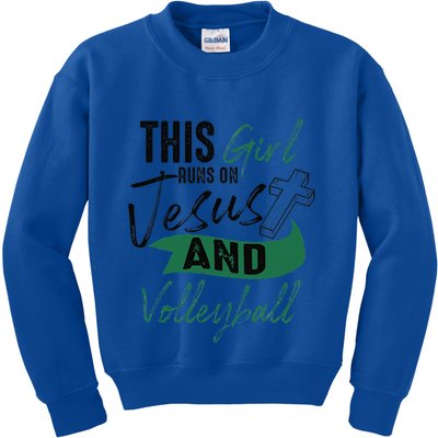 Cool Volleyball Gifts For Funnyn Girl Run On Jesus Kids Sweatshirt