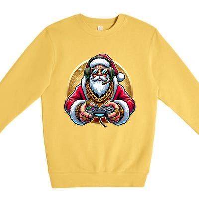 Christmas Video Game Santa Gamer Xmas Gift Premium Crewneck Sweatshirt