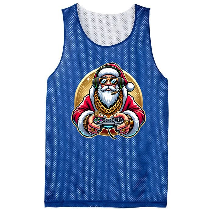 Christmas Video Game Santa Gamer Xmas Gift Mesh Reversible Basketball Jersey Tank