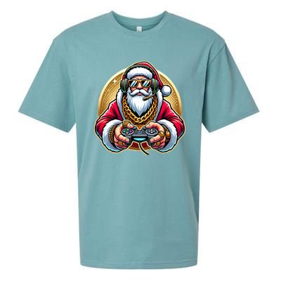 Christmas Video Game Santa Gamer Xmas Gift Sueded Cloud Jersey T-Shirt