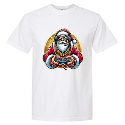 Christmas Video Game Santa Gamer Xmas Gift Garment-Dyed Heavyweight T-Shirt