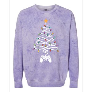 Christmas Video Game Xmas Tree Gaming Lover Video Gamer Cool Gift Colorblast Crewneck Sweatshirt