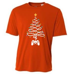 Christmas Video Game Xmas Tree Gaming Lover Video Gamer Cool Gift Cooling Performance Crew T-Shirt