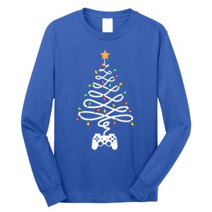 Christmas Video Game Xmas Tree Gaming Lover Video Gamer Cool Gift Long Sleeve Shirt