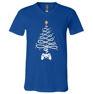 Christmas Video Game Xmas Tree Gaming Lover Video Gamer Cool Gift V-Neck T-Shirt