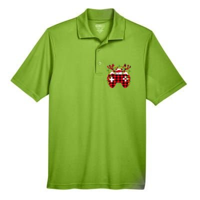 Christmas Video Game Gamer Controller Red Plaid Buffalo Xmas Men's Origin Performance Pique Polo