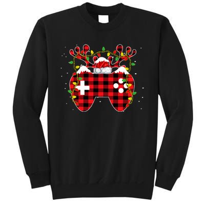 Christmas Video Game Gamer Controller Red Plaid Buffalo Xmas Sweatshirt