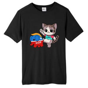 Cat Vs. Gop Elephant Kamala Harris Anti Trump Anti Maga Tall Fusion ChromaSoft Performance T-Shirt