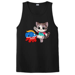 Cat Vs. Gop Elephant Kamala Harris Anti Trump Anti Maga PosiCharge Competitor Tank