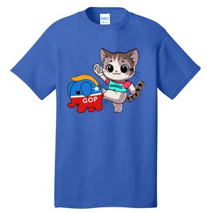 Cat Vs. Gop Elephant Kamala Harris Anti Trump Anti Maga Tall T-Shirt