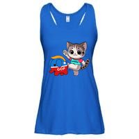 Cat Vs. Gop Elephant Kamala Harris Anti Trump Anti Maga Ladies Essential Flowy Tank