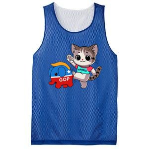 Cat Vs. Gop Elephant Kamala Harris Anti Trump Anti Maga Mesh Reversible Basketball Jersey Tank