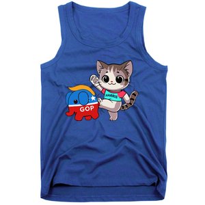 Cat Vs. Gop Elephant Kamala Harris Anti Trump Anti Maga Tank Top