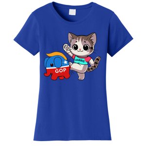 Cat Vs. Gop Elephant Kamala Harris Anti Trump Anti Maga Women's T-Shirt