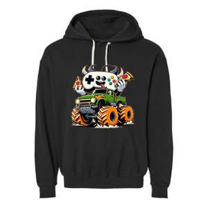 Cool Video Game Pizza Garment-Dyed Fleece Hoodie