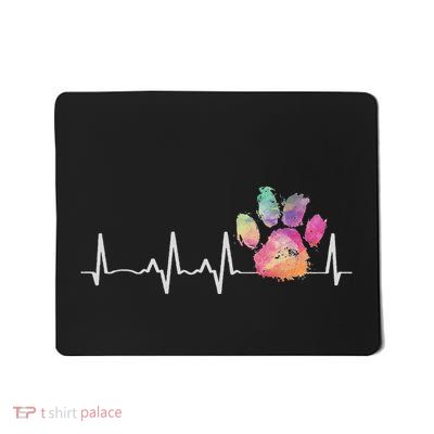 Cute Veterinarian Gift Rainbow Paw Print Heartbeat Vet Tech Mousepad