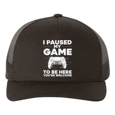 Cool Video Gamer Game Paused Gaming Gamers Yupoong Adult 5-Panel Trucker Hat