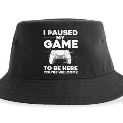 Cool Video Gamer Game Paused Gaming Gamers Sustainable Bucket Hat