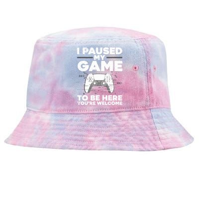 Cool Video Gamer Game Paused Gaming Gamers Tie-Dyed Bucket Hat