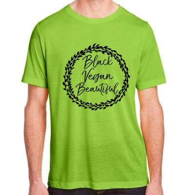 Cute Vegan Gift For Black Floral Black Vegan Beautiful Gift Adult ChromaSoft Performance T-Shirt