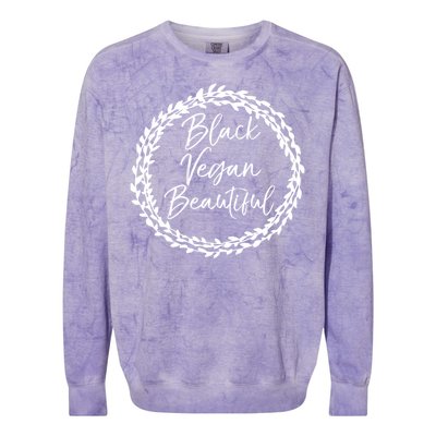 Cute Vegan Gift For Black Floral Black Vegan Beautiful Gift Colorblast Crewneck Sweatshirt