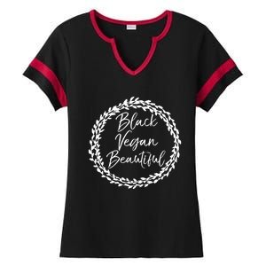 Cute Vegan Gift For Black Floral Black Vegan Beautiful Gift Ladies Halftime Notch Neck Tee