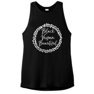 Cute Vegan Gift For Black Floral Black Vegan Beautiful Gift Ladies PosiCharge Tri-Blend Wicking Tank