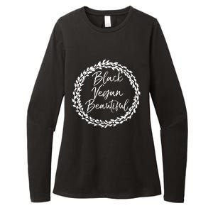 Cute Vegan Gift For Black Floral Black Vegan Beautiful Gift Womens CVC Long Sleeve Shirt