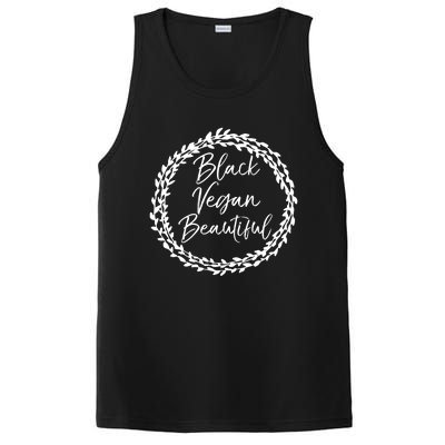 Cute Vegan Gift For Black Floral Black Vegan Beautiful Gift PosiCharge Competitor Tank