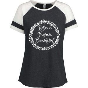 Cute Vegan Gift For Black Floral Black Vegan Beautiful Gift Enza Ladies Jersey Colorblock Tee