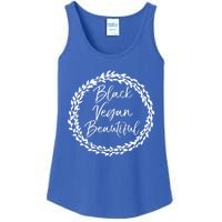 Cute Vegan Gift For Black Floral Black Vegan Beautiful Gift Ladies Essential Tank