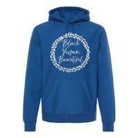 Cute Vegan Gift For Black Floral Black Vegan Beautiful Gift Premium Hoodie