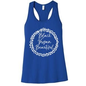 Cute Vegan Gift For Black Floral Black Vegan Beautiful Gift Women's Racerback Tank